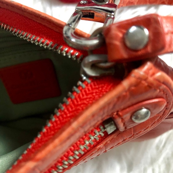 { Cole Haan } Orange Leather Wristlet - Picture 4 of 5